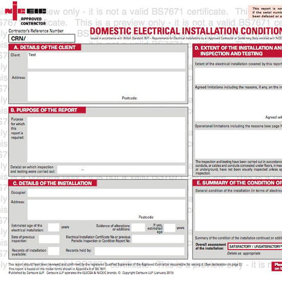 Electrical certificate